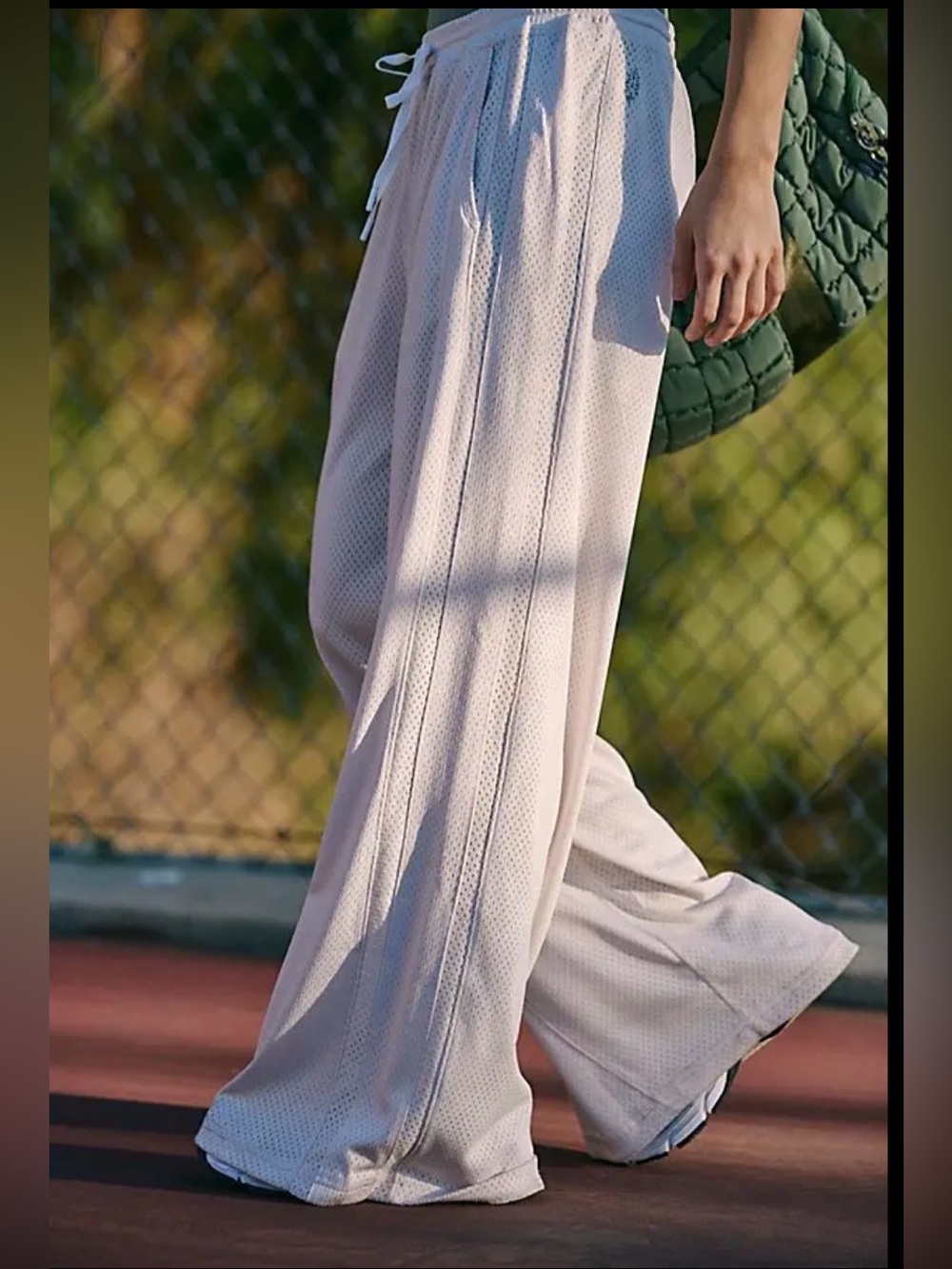 FREE PEOPLE x Movement Overtime Mesh Pants in tofu colour size large